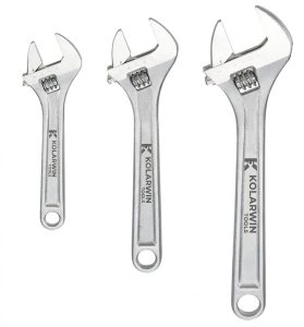 Kolarwin 3-piece chrome vanadium adjustable wrench set