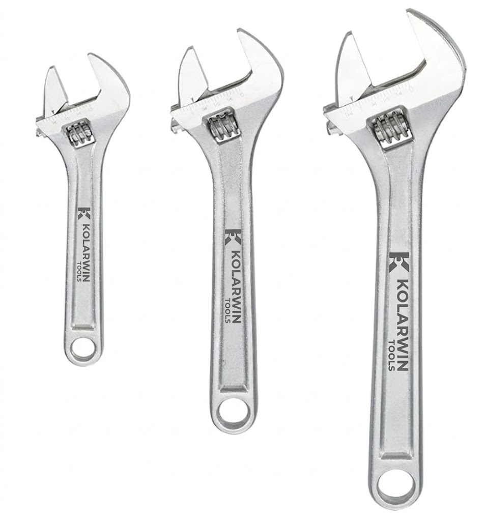 Kolarwin 3-piece chrome vanadium adjustable wrench set