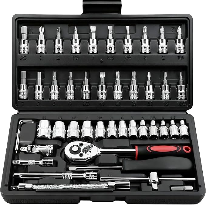 Kolarwin socket set with ratchet handle and extensions