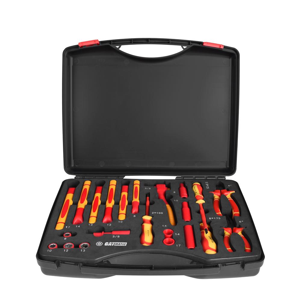 EV and hybrid insulated tool set — high-voltage rated insulated mechanic tools for electric vehicle and hybrid system service
