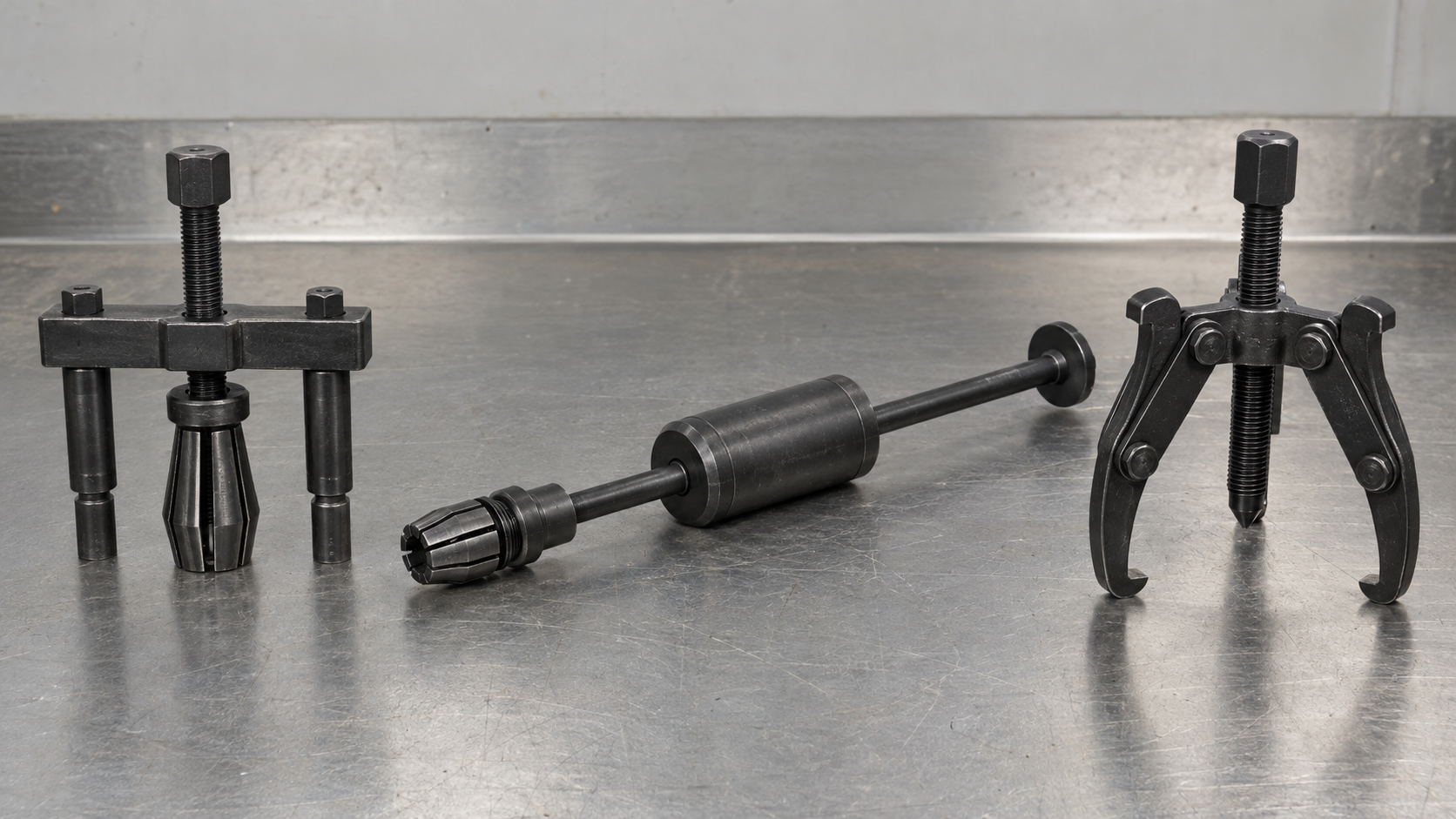 Counter-stay, slide hammer, and forcing-screw puller systems