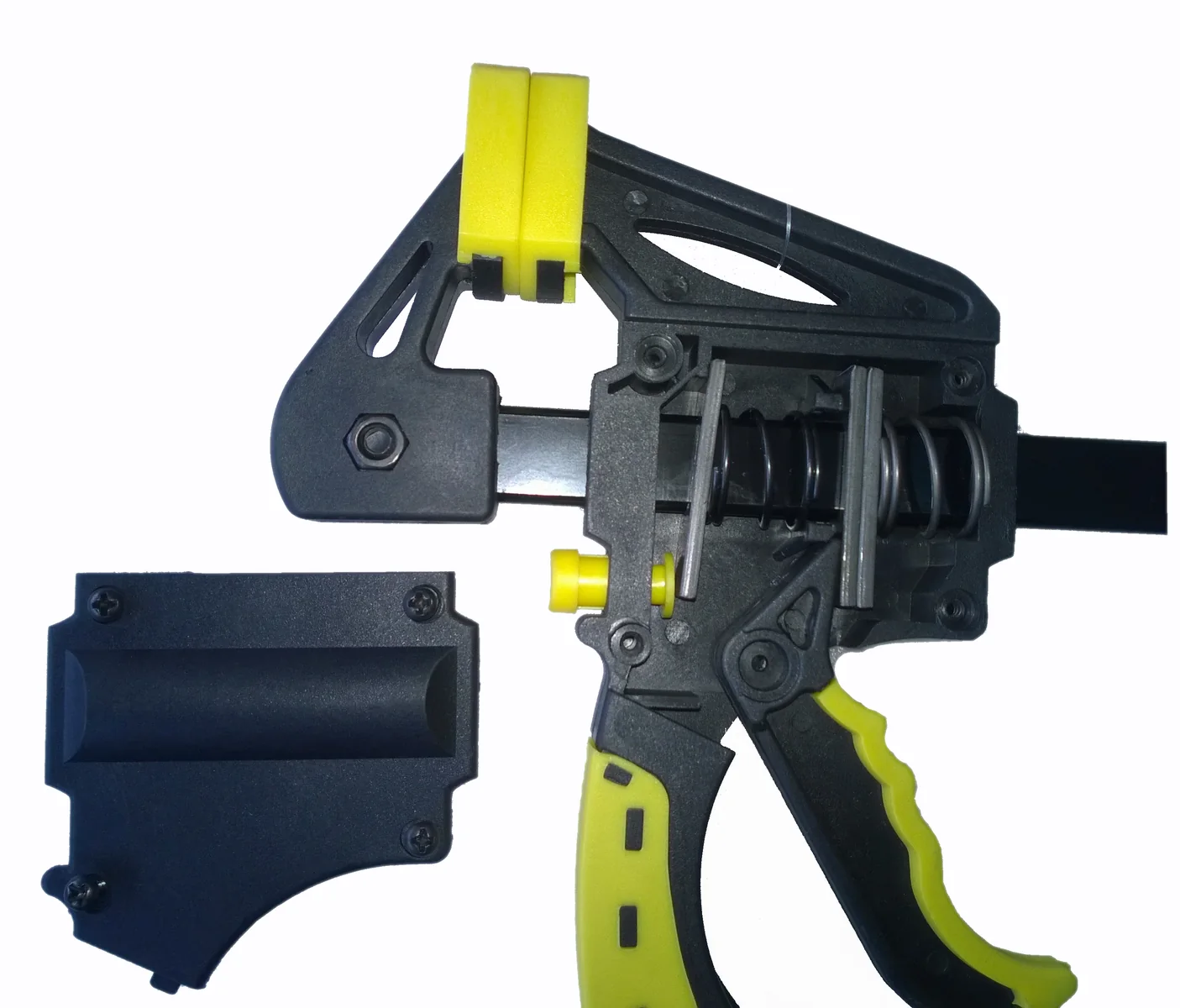 Quick-release bar clamp mechanism for buyer inspection