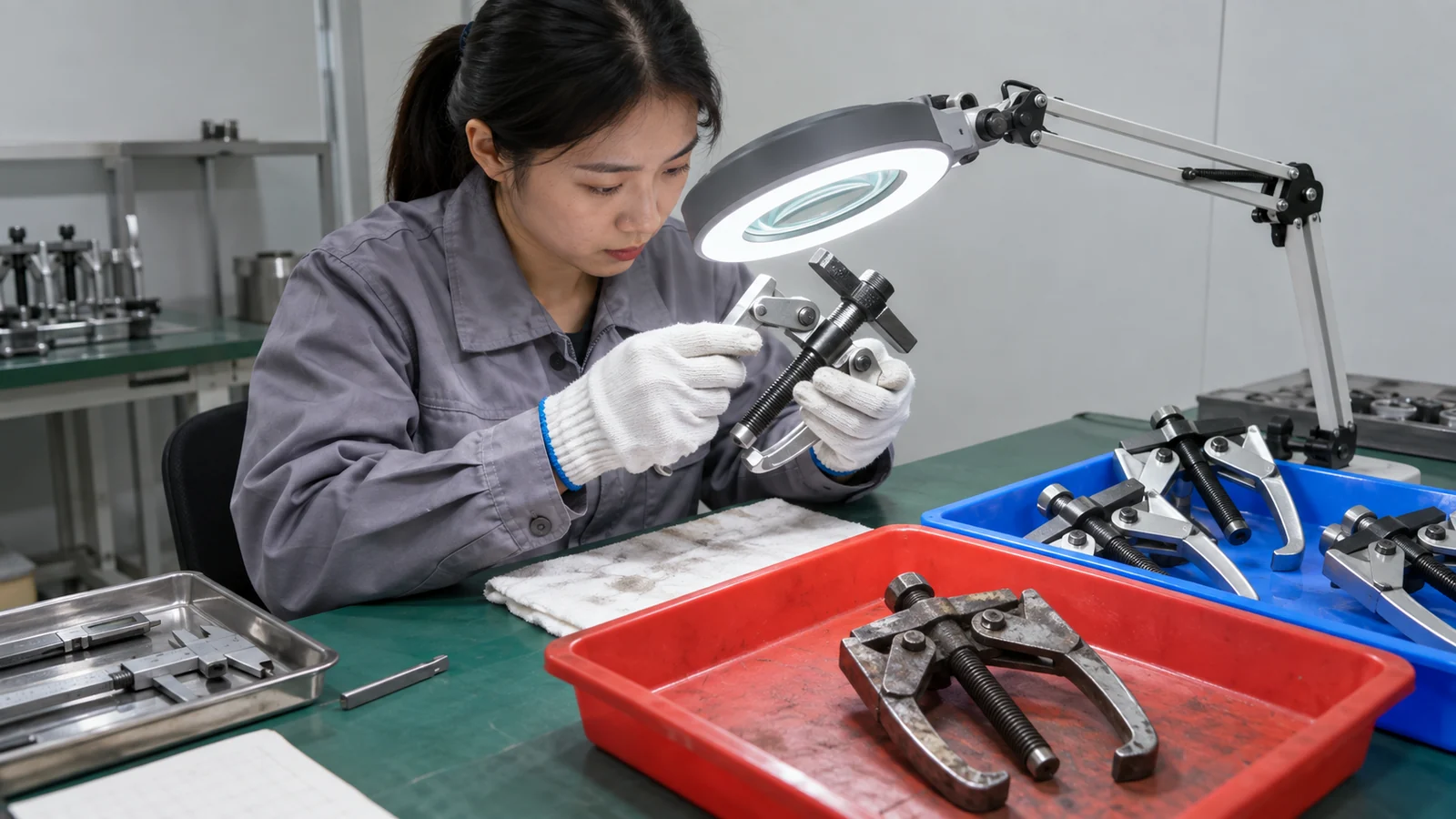 Puller condition and safety inspection before bearing removal