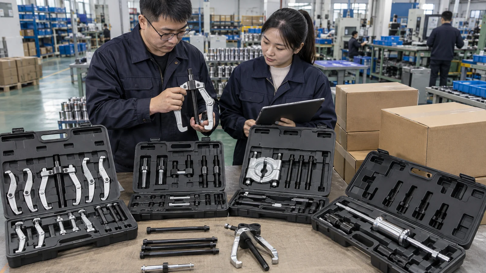 Puller kit assortment with replacement parts and private-label packaging