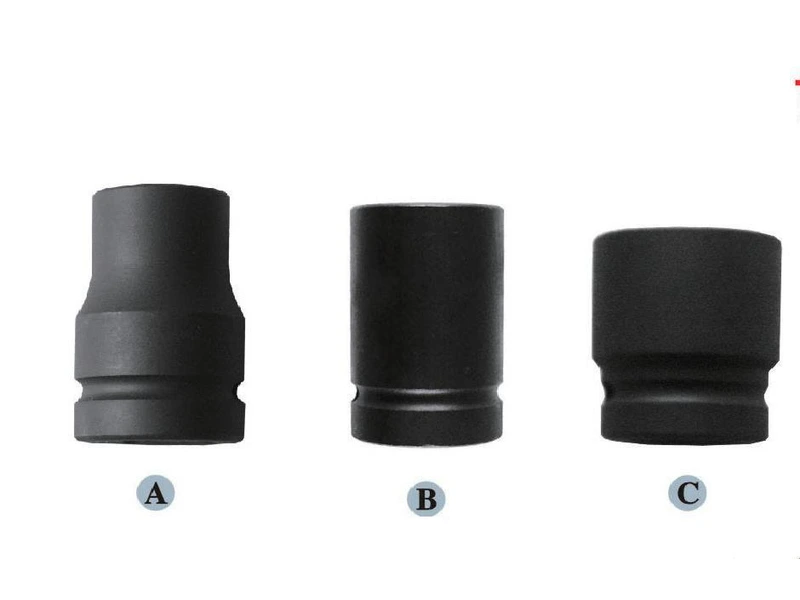 Three dark socket bodies in different stepped forms