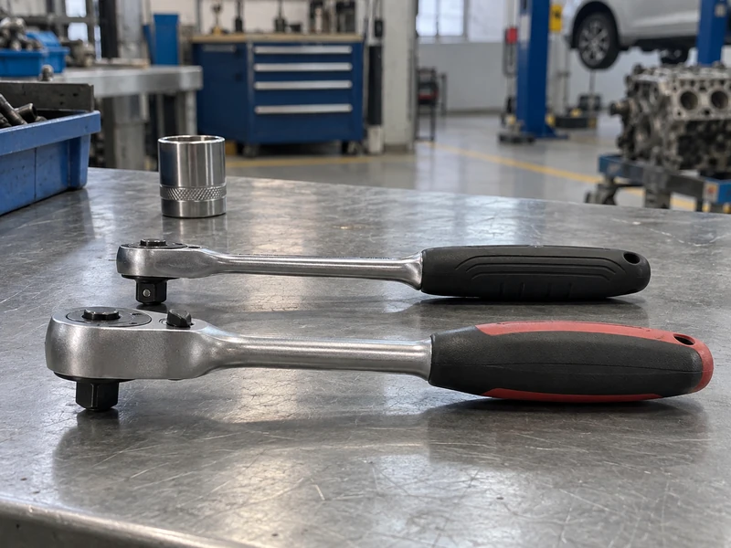 Side-by-side ratchet head profiles showing different head thicknesses