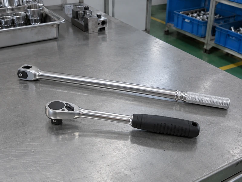 Hand ratchet and breaker bar displayed separately