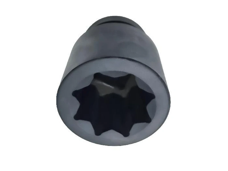 Bi-square socket viewed toward its eight-point fastener opening