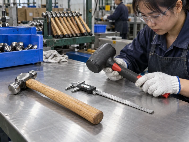Hammer samples and a caliper arranged for a controlled product inspection