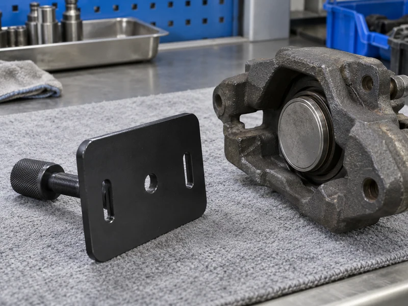 Flat thrust plate and caliper piston sample shown separately
