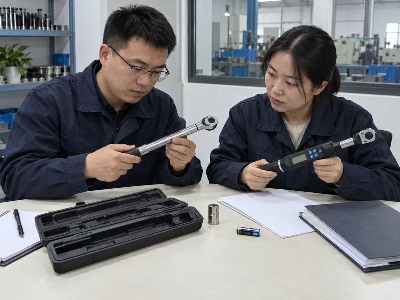 Chinese B2B buyers reviewing click and digital torque wrench RFQ samples
