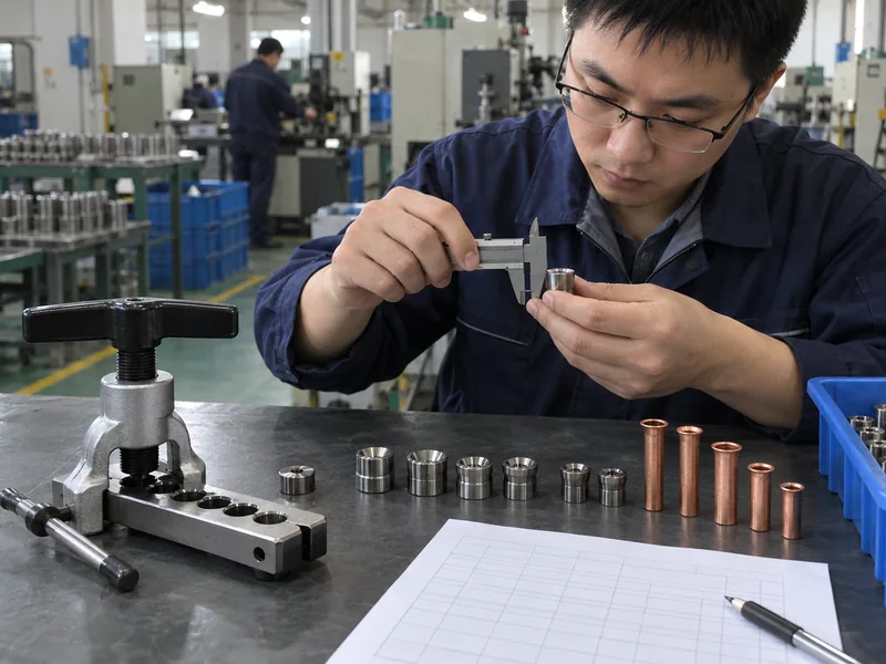 Separate flare-tool dies and tube ranges arranged for B2B tool specification review