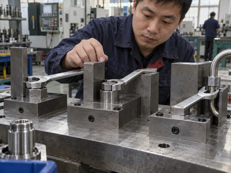 Straight, offset, and thin-head line wrenches clearing a wall and tube in a test fixture