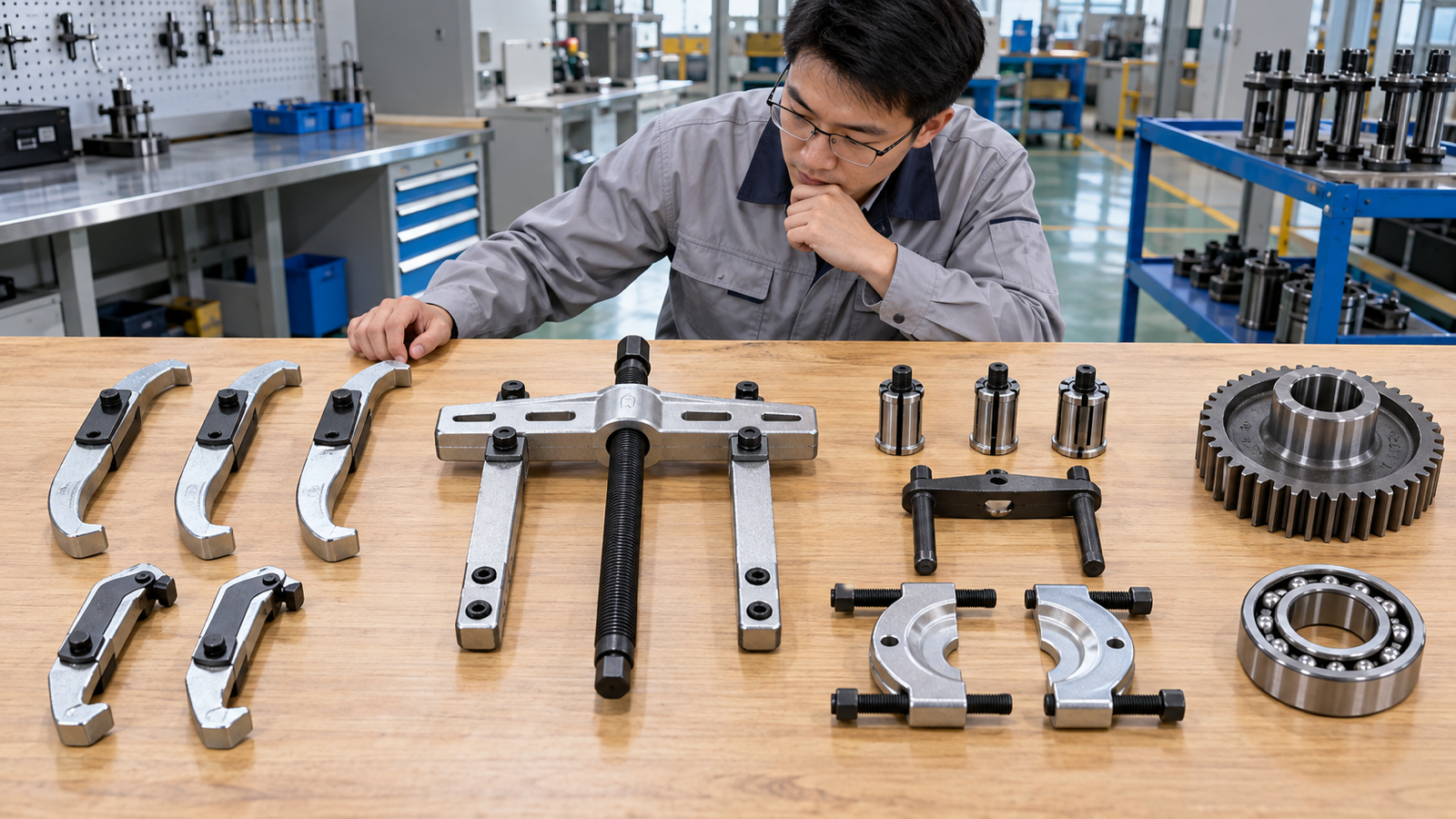 Modular puller frame external jaws internal collets and separator attachments