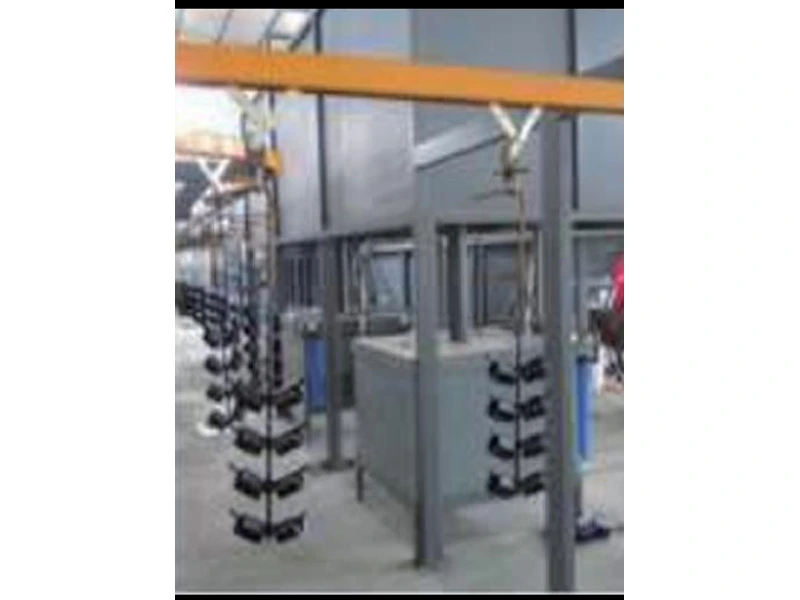 Suspended parts on an e-coating line