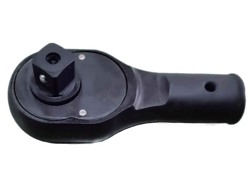 Manual ratchet head with square drive and handle socket
