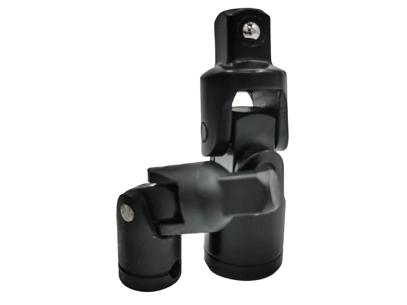 Yoke-style universal-joint adapters with articulated square-drive ends