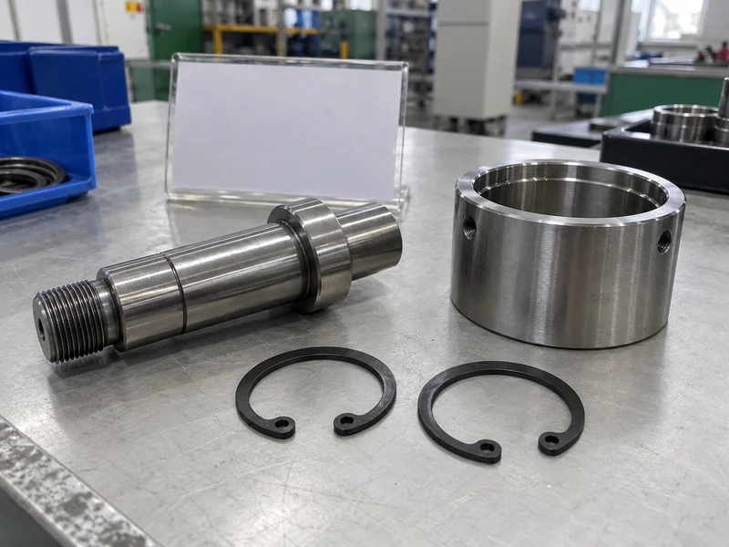 Retaining ring samples with lug holes arranged beside a shaft and housing for identification