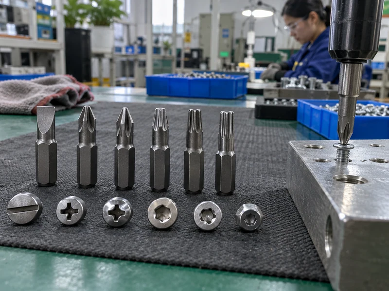 Driver bits checked against matching fastener recess samples