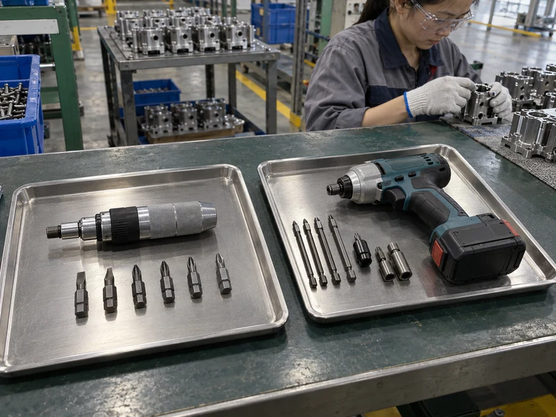 Manual and powered driver accessories arranged separately for specification review