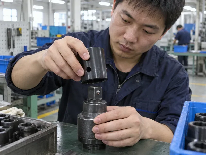 Pin detent socket aligned with an impact wrench anvil