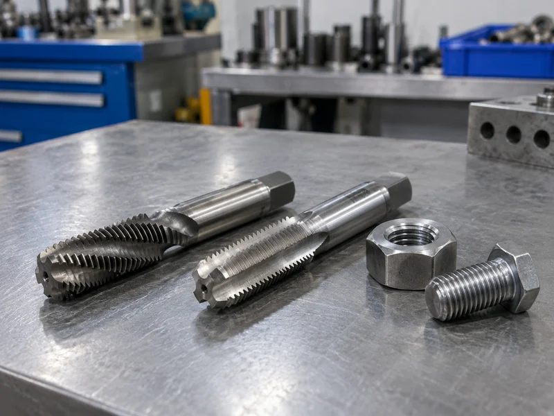 Thread-restoring tool and cutting tap arranged beside separate threaded samples