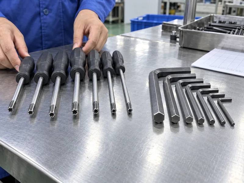 Unbranded Torx and Allen drivers shown as separate six-lobe and six-flat profiles
