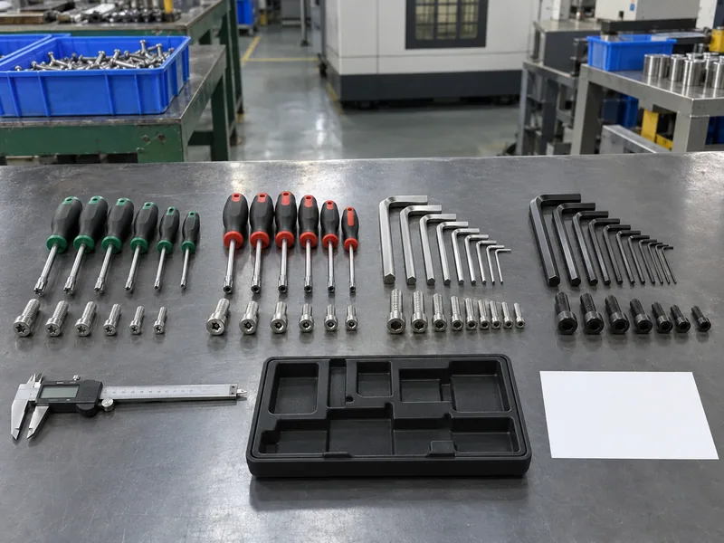 Buyer approval layout with separate Torx, security Torx, metric Allen, and inch Allen samples