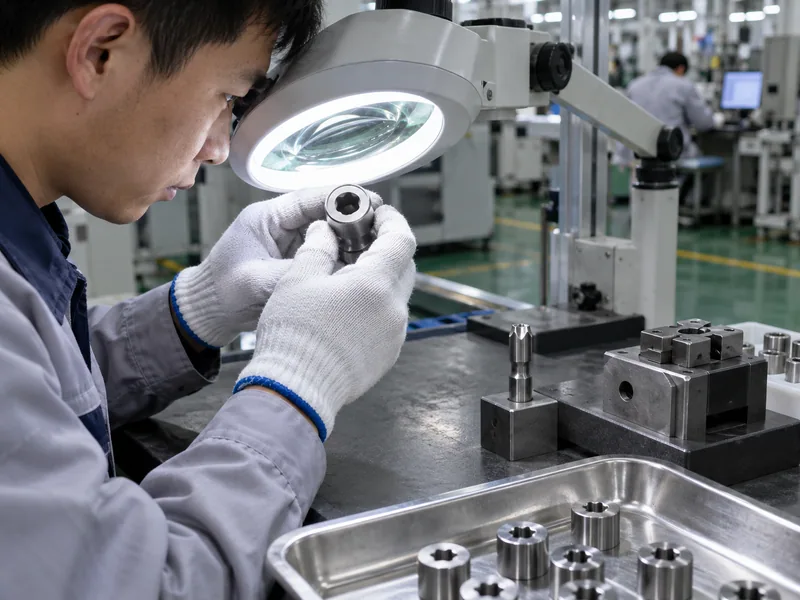 Technician identifying a six-lobe Torx recess
