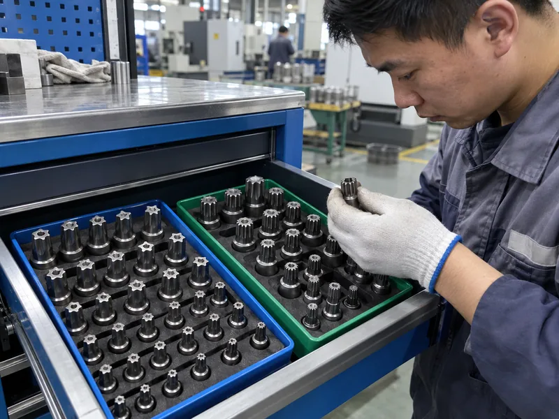 Separate Torx and triple-square tool trays preventing substitution