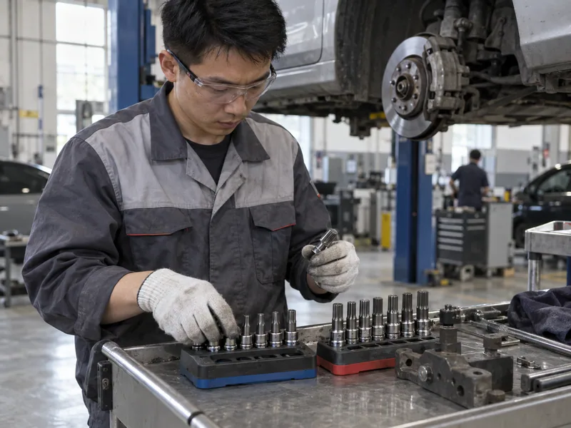 Automotive service bay with separate Torx and XZN tool groups
