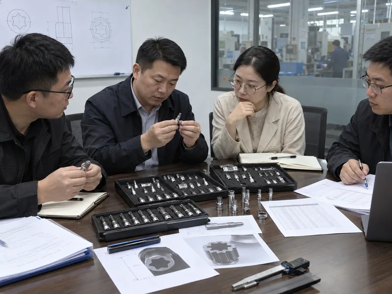 Buyer reviewing a specialty profile tool set matrix