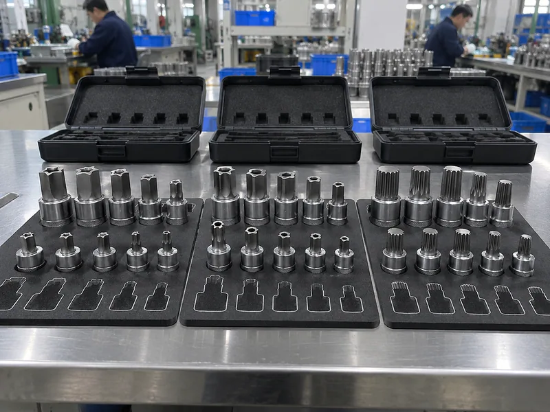 Buyer-ready Torx and triple-square assortment separated by profile