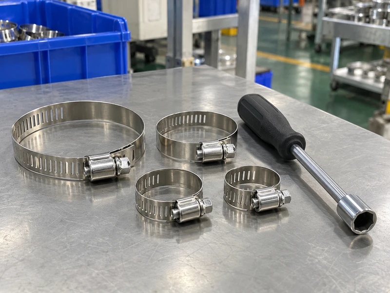 Worm-drive hose clamps with a separate nutdriver