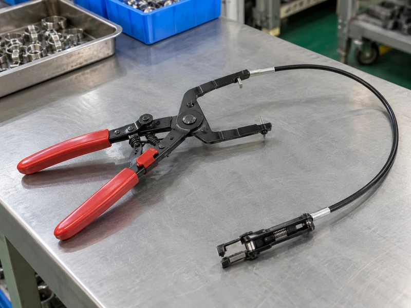 Remote clamp plier with cable jaw inspection