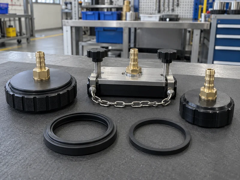 Brake fluid reservoir adapter caps with different attachment shapes and sealing rings