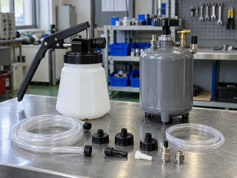 Manual vacuum bleeder and pressure tank shown as a separate unloaded product range