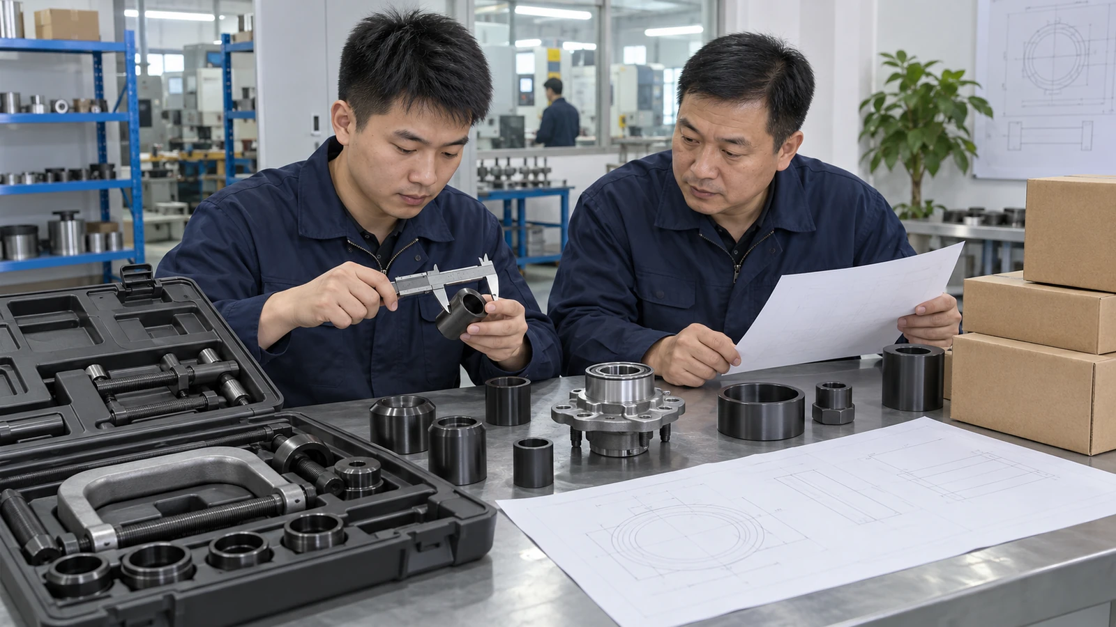 Supplier and buyer review wheel bearing puller samples, drawings and adapters